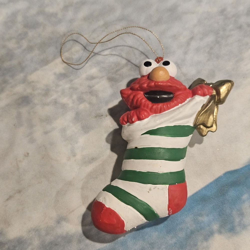 Vintage Elmo Christmas Stocking Ornament Jim Henson Productions‎ Sesame Street